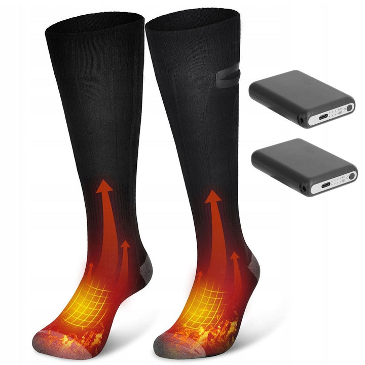 Electric Heated Socks for Men Women Battery Powered Heated Socks Rechargeable Feet Warmer with 4 Temperature Levels Image 1