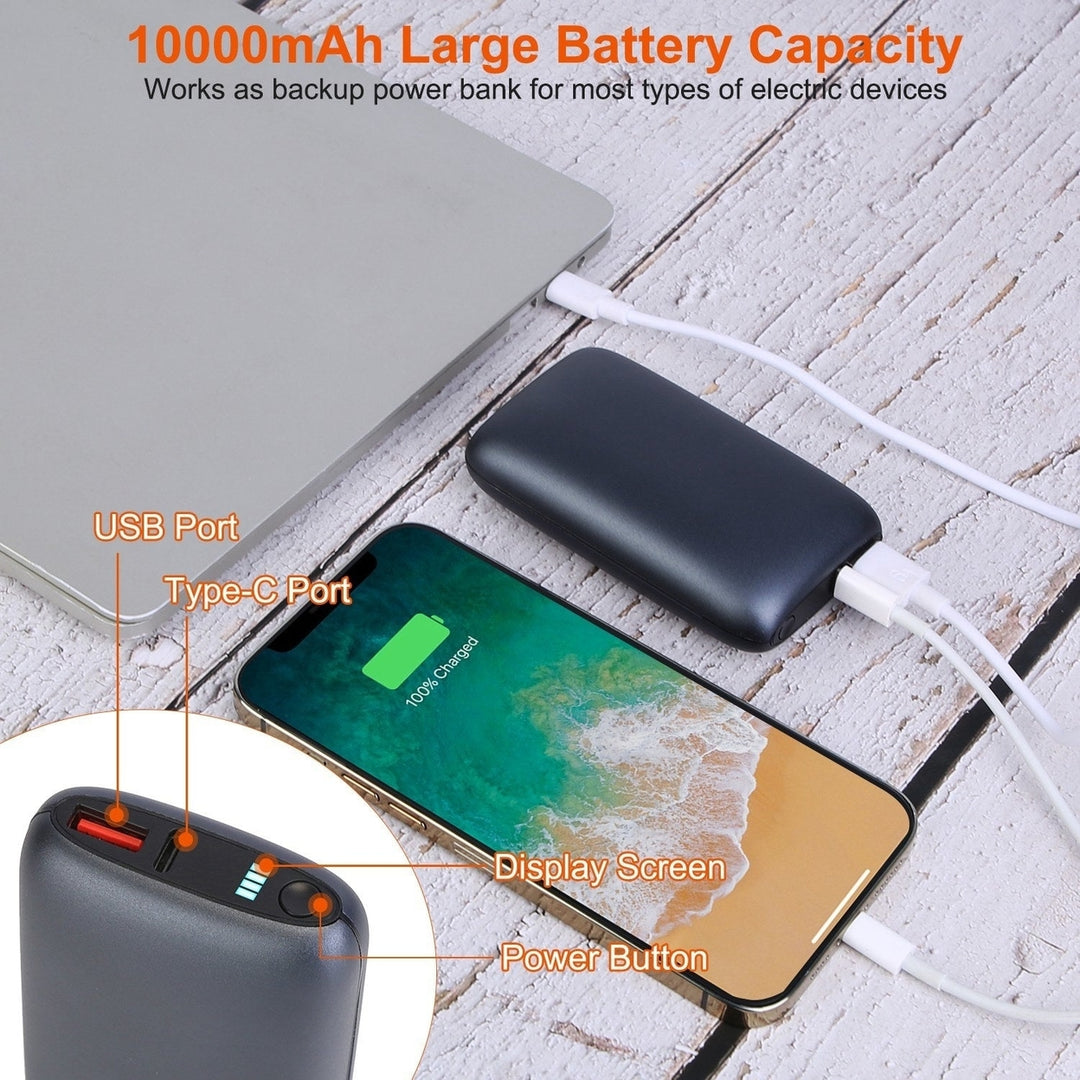 Electric Double Sided Hand Warmer 10000mAh Battery Backup Power Bank Rechargeable Hand Heater with 3 Temperature Levels Image 4