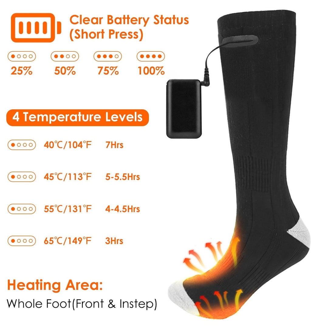 Electric Heated Socks for Men Women Battery Powered Heated Socks Rechargeable Feet Warmer with 4 Temperature Levels Image 7