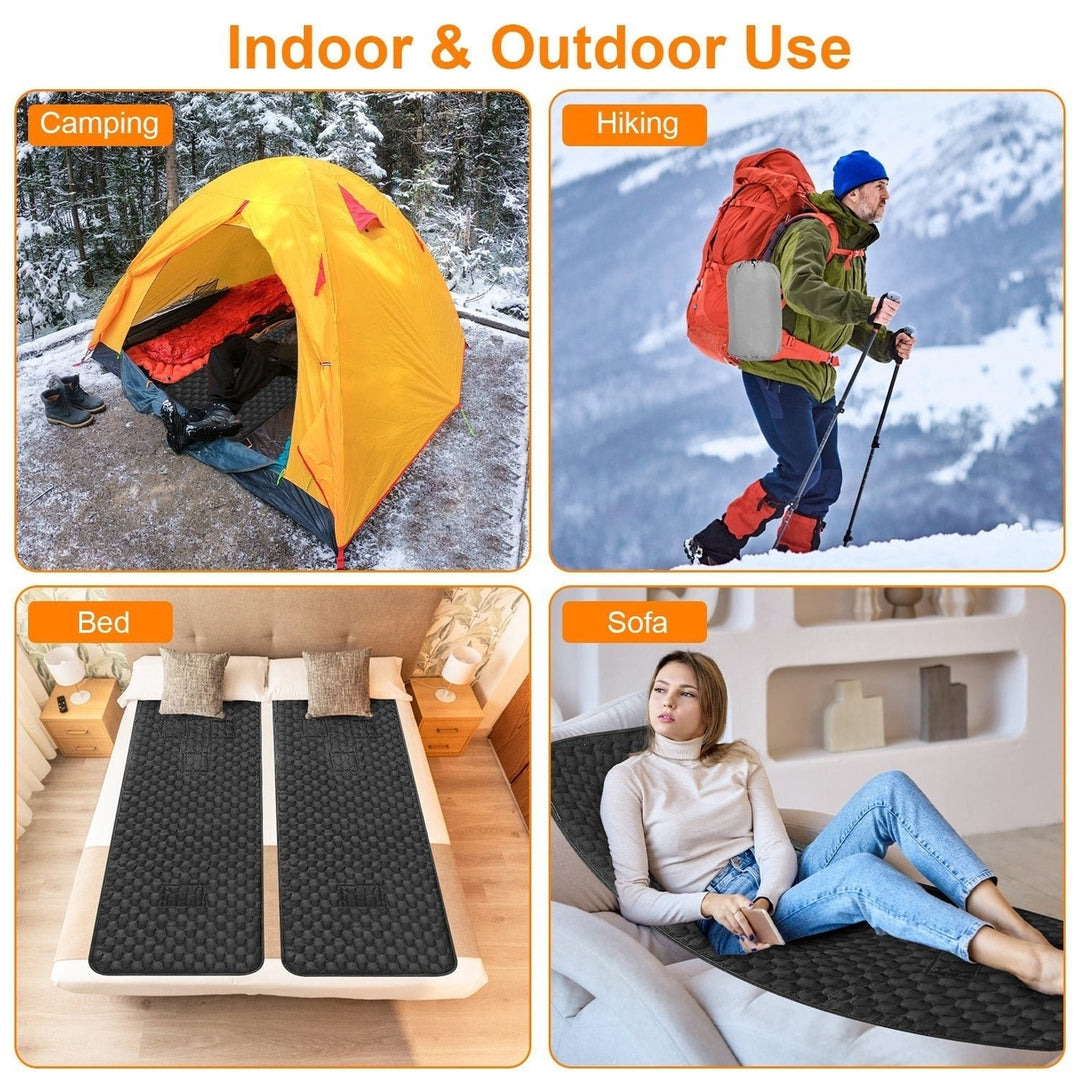 Heated Sleeping Bag Liner Powered By USB Plug Power Bank 3 Temperature Levels with Carrying Bag Machine Washable Image 10