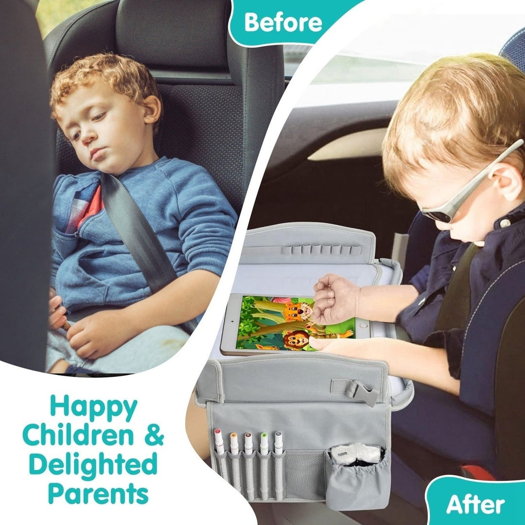 Kids Travel Tray Toddler Car Seat Lap Tray Kids Road Trip Table Tray Image 2