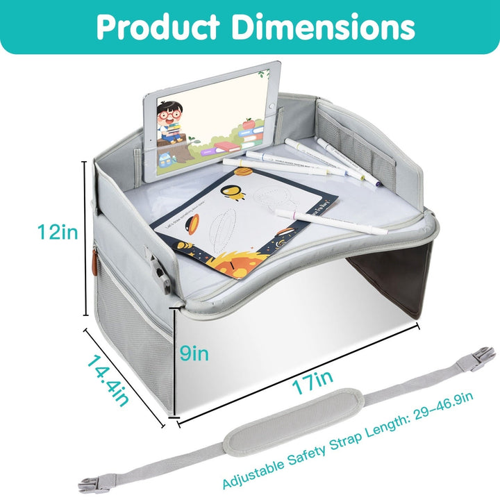 Kids Travel Tray Toddler Car Seat Lap Tray Kids Road Trip Table Tray Image 7