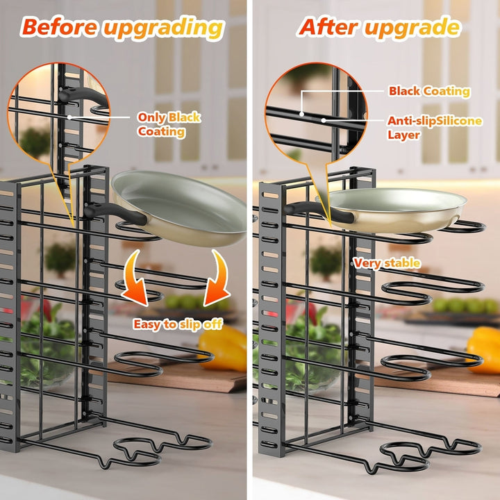 Pot and pan organizer Pot Lid Holders and Pan Rack Multiple DIY methods 8 tier pot racks adjustable kitchen organization Image 3