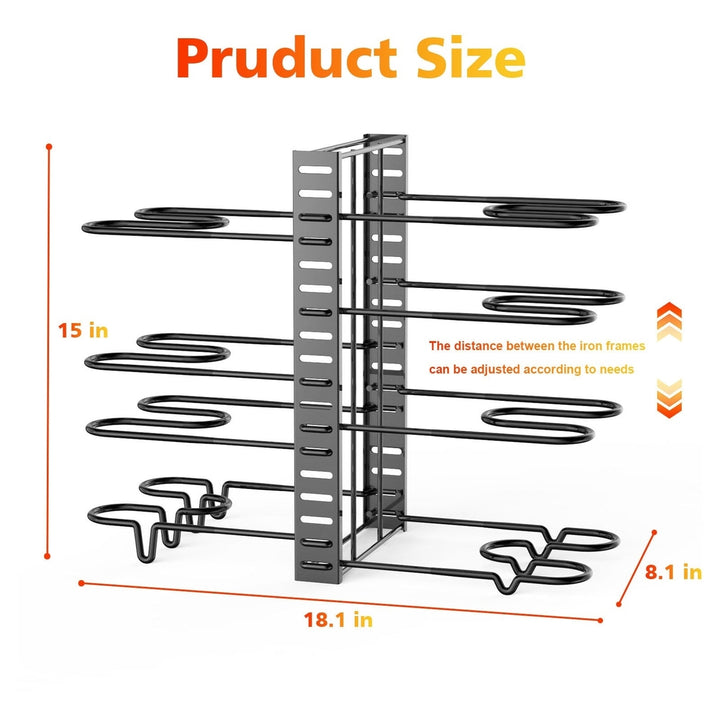 Pot and pan organizer Pot Lid Holders and Pan Rack Multiple DIY methods 8 tier pot racks adjustable kitchen organization Image 6