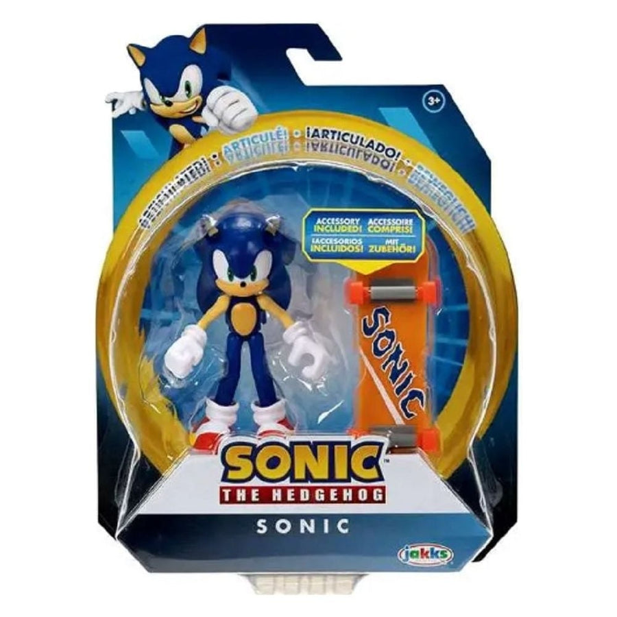 Sonic the Hedgehog 4-Inch Action Figures with Accessory Sonic with Skateboard Image 1