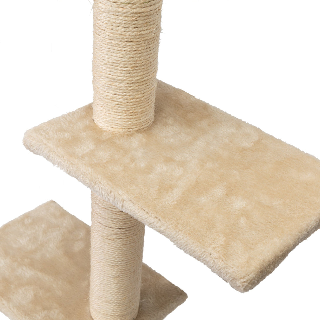 5 Pcs Wall Mounted Cat Climber Set Floating Cat Shelves and Perches Cat Activity Tree with Scratching Posts Modern Cat Image 7