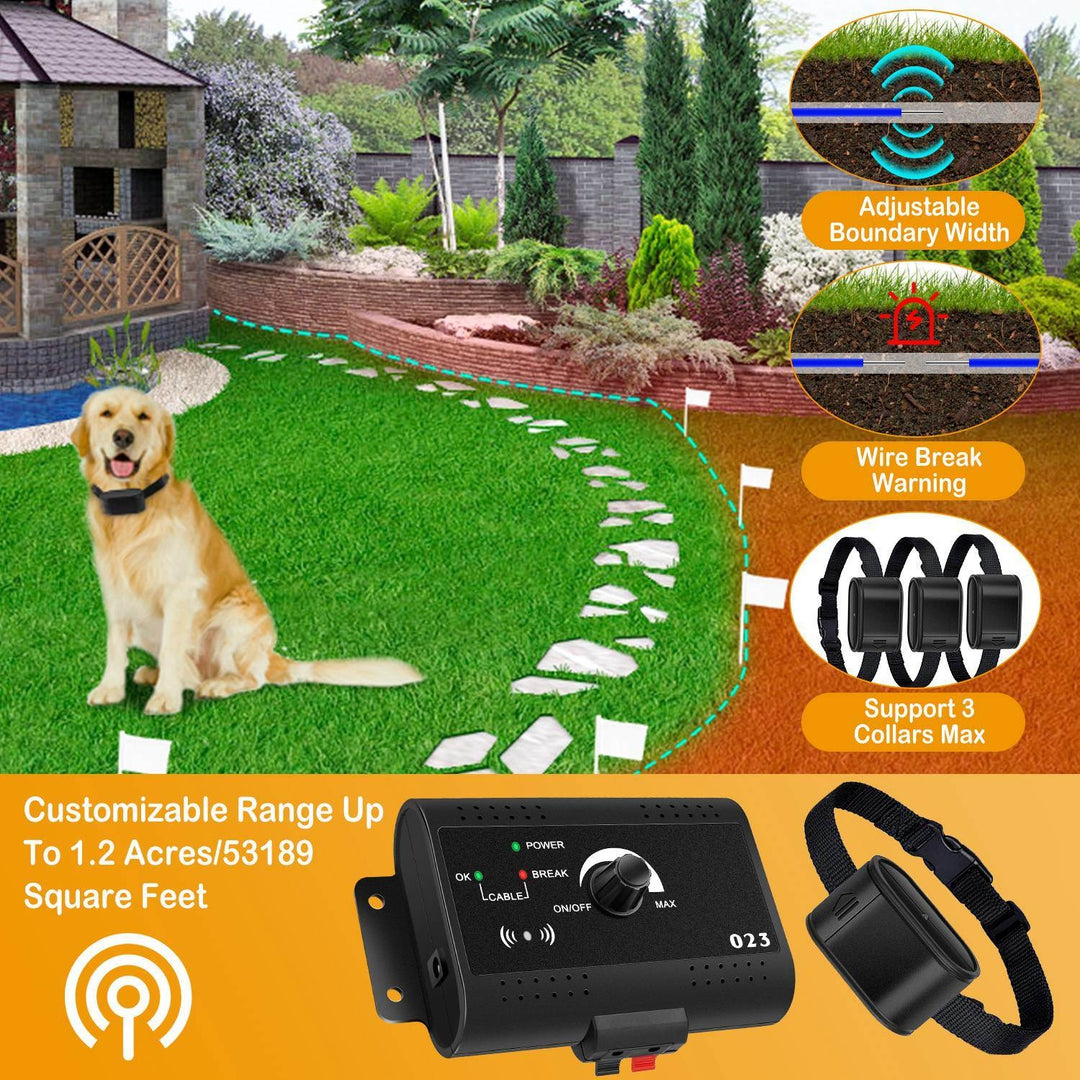 Electric Dog Fence System Pet Tone Shock Boundary Containment Water Resistant Collar Receiver For Small Medium Large Dog Image 4