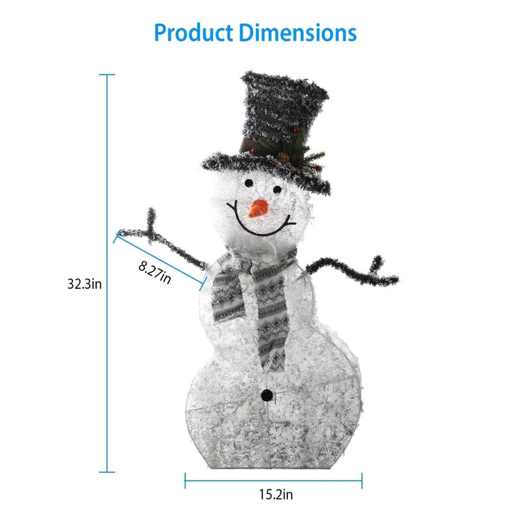 LED Christmas Snowman Decoration Light Collapsible Battery Operated Image 4