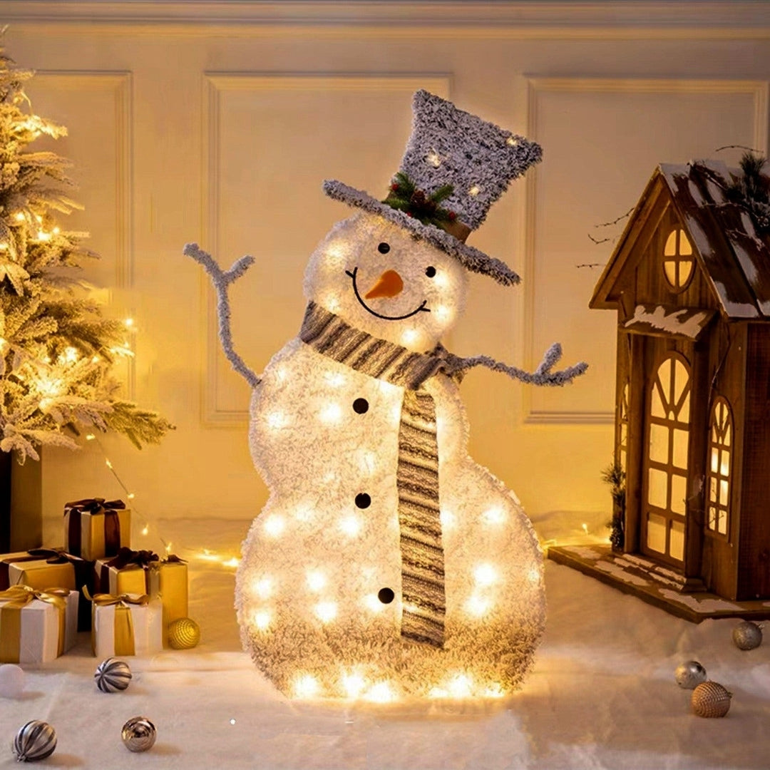 LED Christmas Snowman Decoration Light Collapsible Battery Operated Image 8