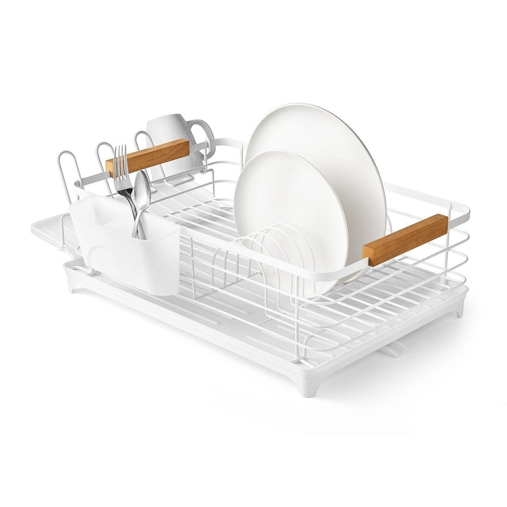 Member's Mark Modern Dish Rack With Utensil Caddy And Glassware Holder, White Image 2