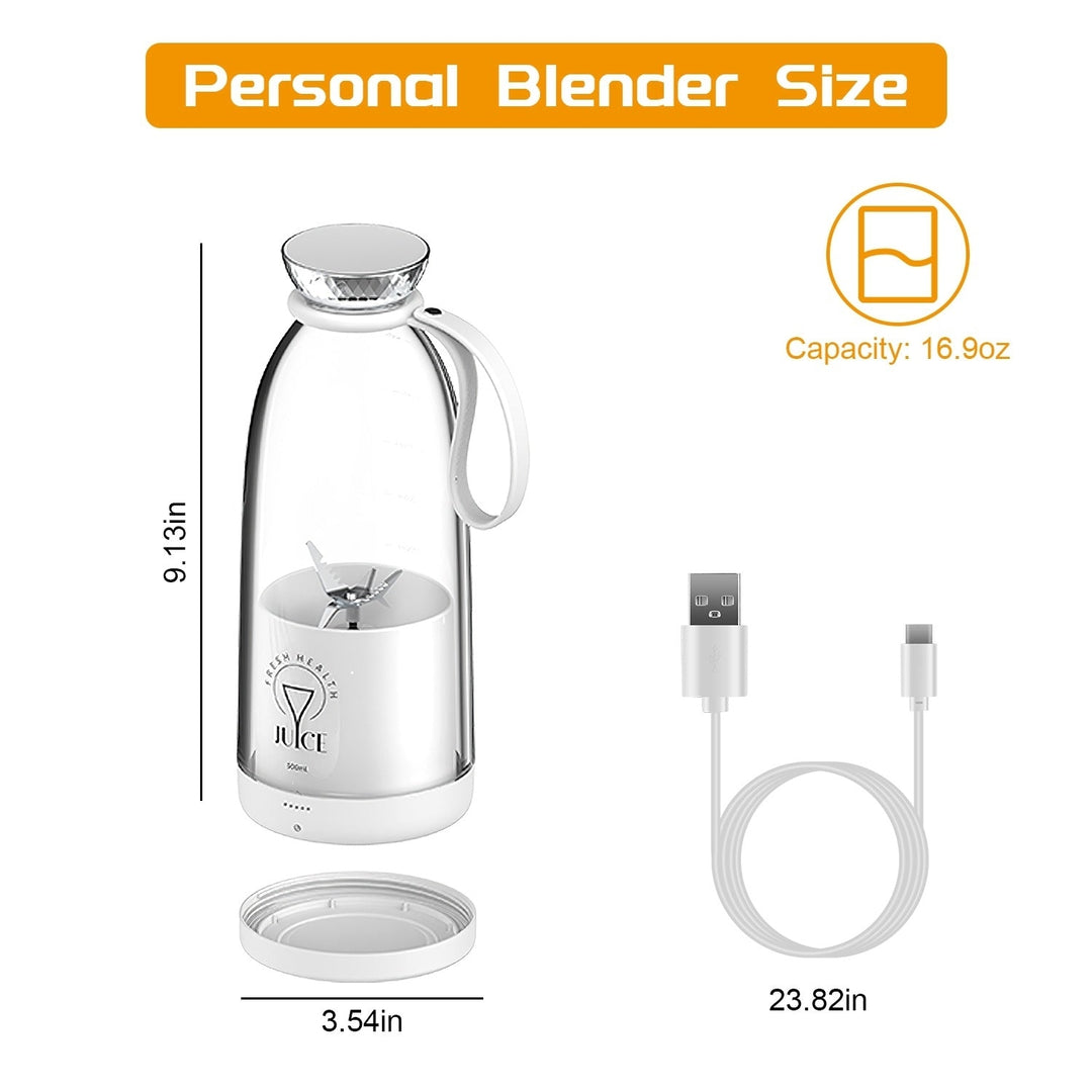 16.9OZ Portable Fruit Blender Electric Rechargeable Juice Cup for Shakes Smoothies Juice Personal Fruit Mixer with 6 Image 7