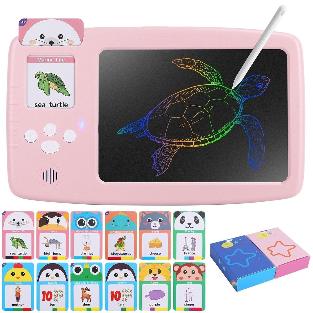 224 Words Toddler Learning Toy Talking Flash Cards with LCD Writing Tablet Preschool Educational Reading Drawing Machine Image 1