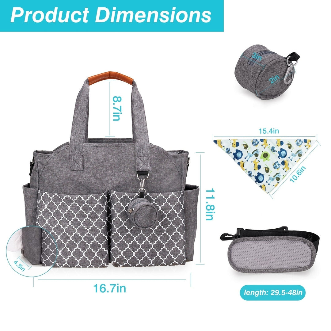 Baby Nappy Diaper Bag Multifunctional Diaper Changing Tote Bag with Adjustable Messenger Strap Pacifier Case Diaper Image 8