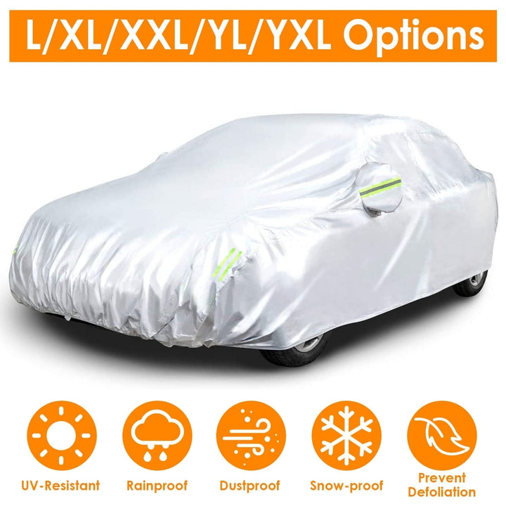 Full Coverage Car Cover Waterproof UV Protection Automotive Cover Outdoor Universal Car Cover with Reflective Strips Image 2