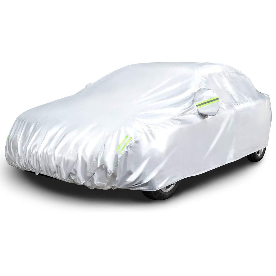 Full Coverage Car Cover Waterproof UV Protection Automotive Cover Outdoor Universal Car Cover with Reflective Strips Image 4