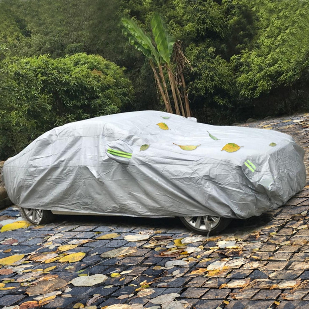 Full Coverage Car Cover Waterproof UV Protection Automotive Cover Outdoor Universal Car Cover with Reflective Strips Image 12