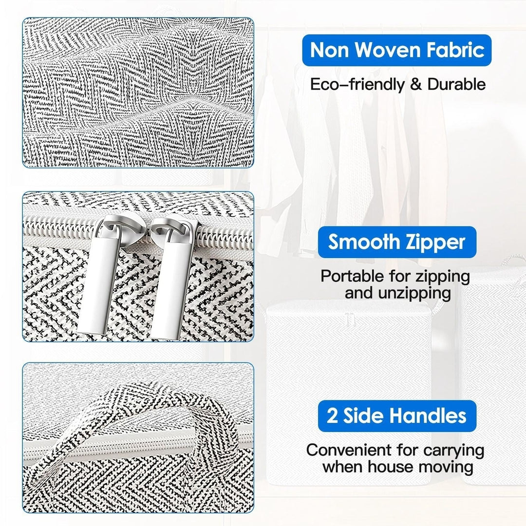 4 Pack Foldable Non Woven Storage Bags Closet Organizers Wardrobe Sorting Baskets Image 3