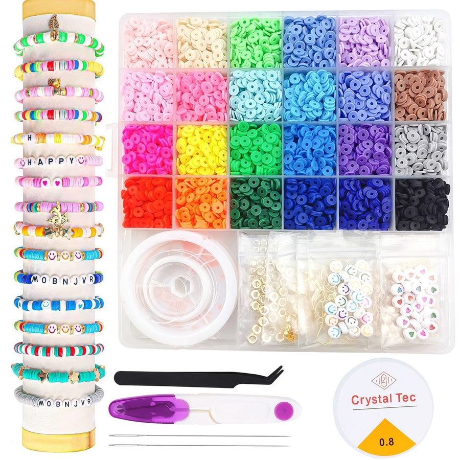5327Pcs Clay Beads Bracelet Making Kit Jewelry Making Craft Kits with 24 Colors Flat Beads Letter Beads Birthday Gifts Image 1