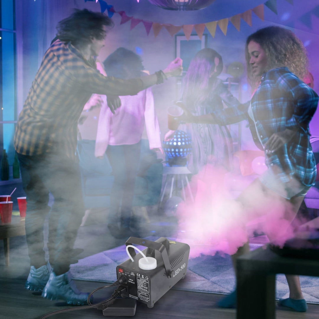 500W Fog Machine 2000CFM Colorful Smoke Machine with 8Pcs LEDs 5 Lighting Effects 3 Level Brightness Image 9