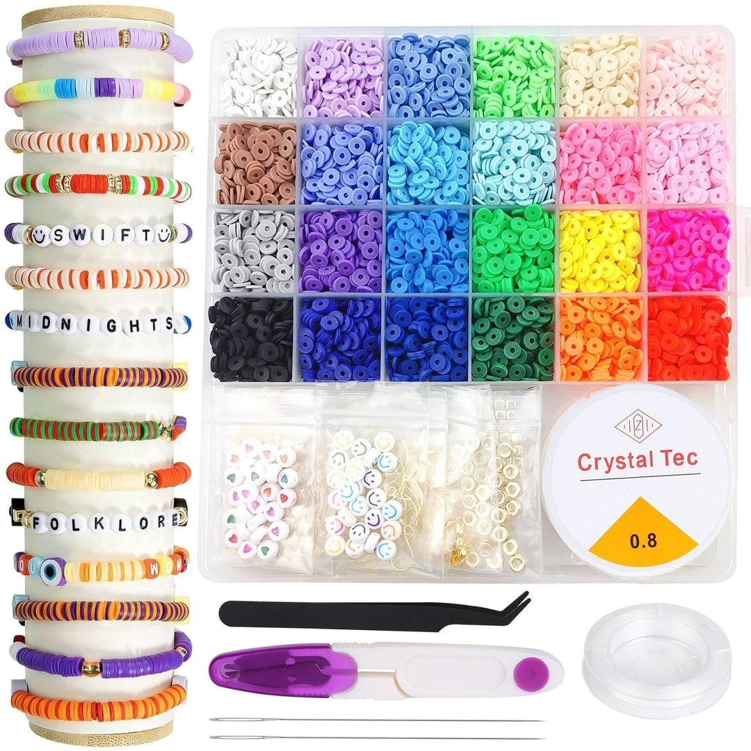 5327Pcs Clay Beads Bracelet Making Kit Jewelry Making Craft Kits with 24 Colors Flat Beads Letter Beads Birthday Gifts Image 9