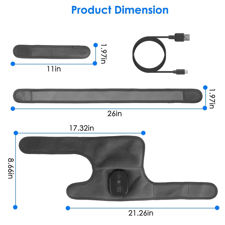 3 In 1 Heated Knee Massager Shoulder Heating Pads Elbow Brace with 3 Level Vibration and Heating Modes for Pain Stress Image 6