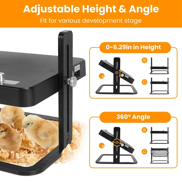 Brooder Heater For Chicks with Height Angle Adjustable Heating Panel 21W Incubator 113 F to 158 F Chick Brooder Heating Image 6