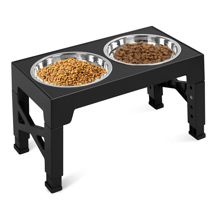 Dog Raised Bowls with 6 Adjustable Heights Stainless Steel Elevated Dog Bowls Foldable Double Bowl Dog Feeder for Small Image 11