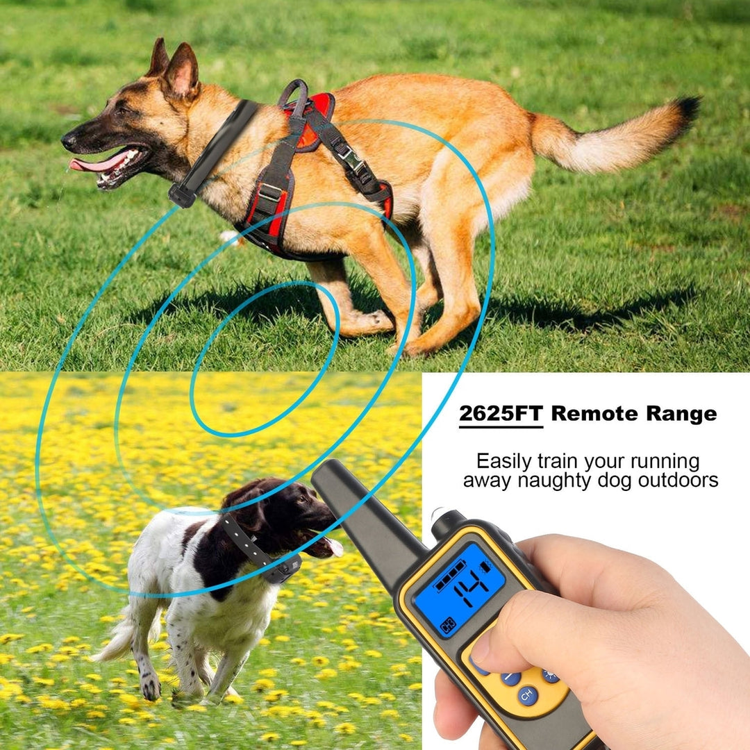 Dog Training Collar IP67 Waterproof Pet Trainer 300mAh Rechargeable 875 Yard Remote Control 4 Modes Image 9