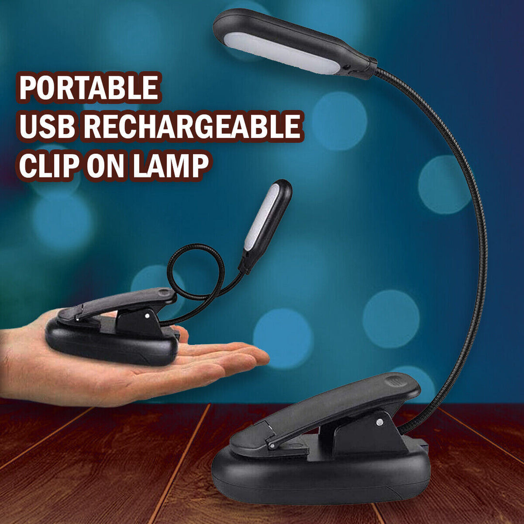 Flexible Clip On LED Light Lamp For Book Reading Tablet Laptop PC EReader Image 3