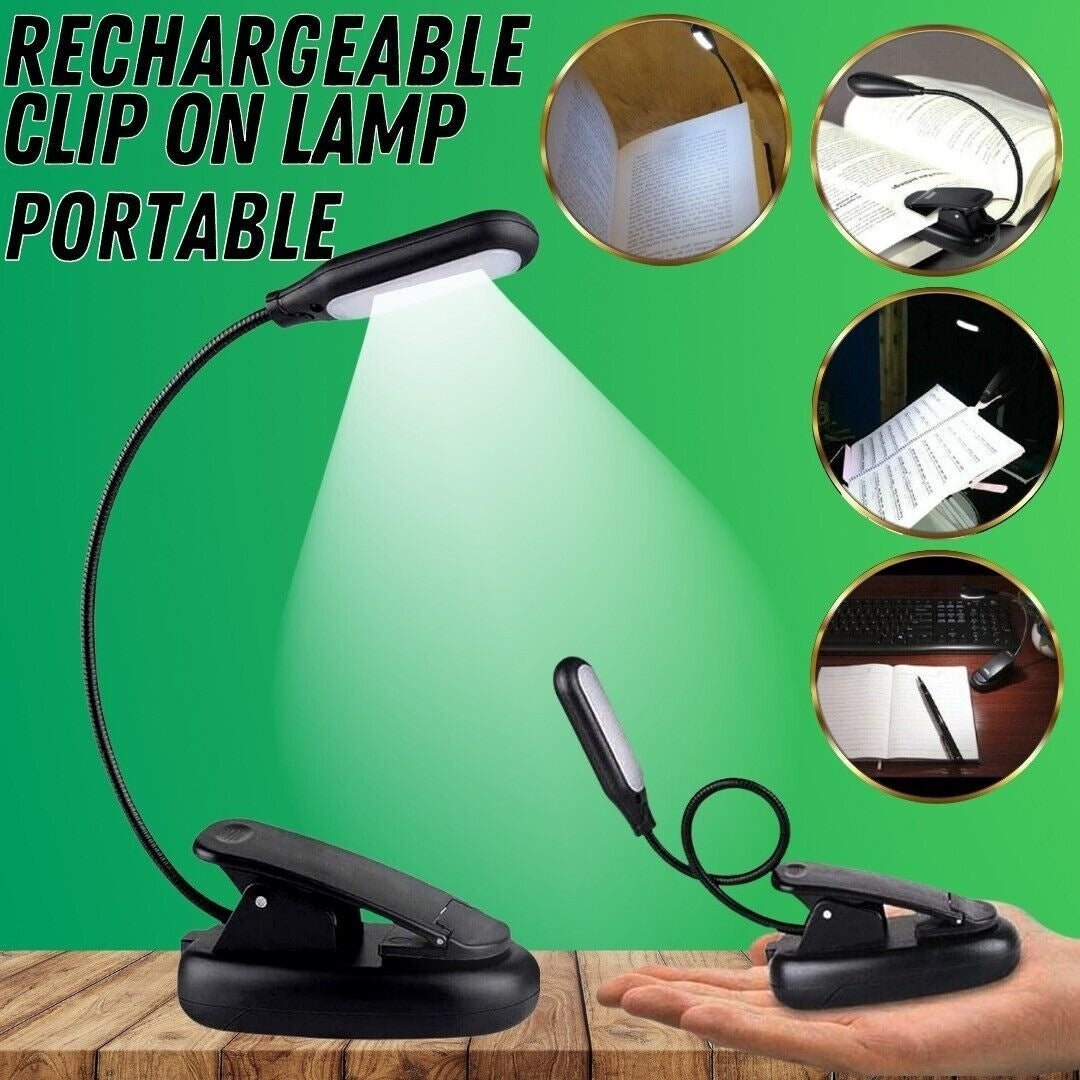 Flexible Clip On LED Light Lamp For Book Reading Tablet Laptop PC EReader Image 8