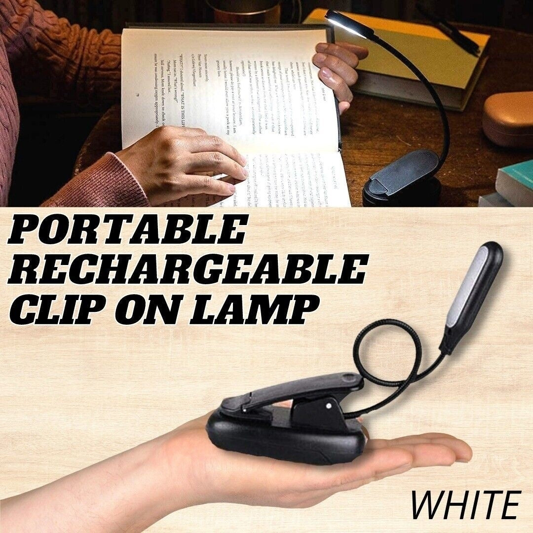 Flexible Clip On LED Light Lamp For Book Reading Tablet Laptop PC EReader Image 9