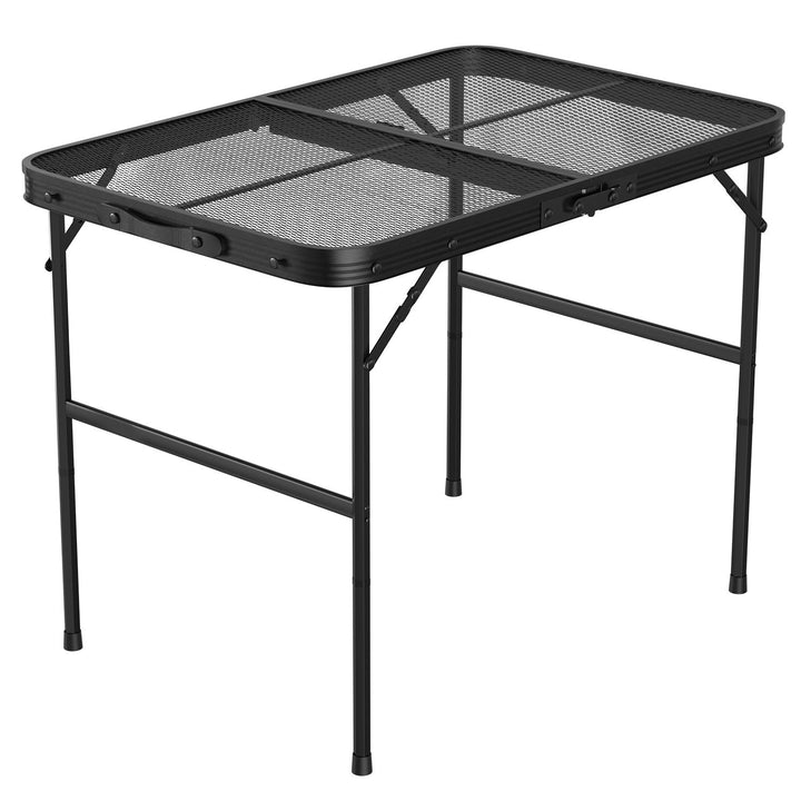 Foldable Camping Table Collapsible Picnic Aluminum Alloy Grill Stand 88LBS Max Load Height Adjustable BBQ Table Image 11