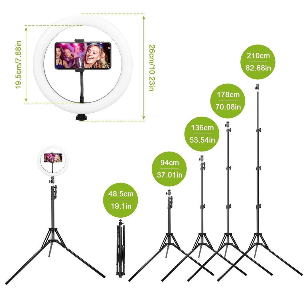 10in LED Selfie Ring Light Dimmable 120 LEDs Makeup Ring Lights with Adjustable Tripod Stand Cell Phone Holder USB Image 3