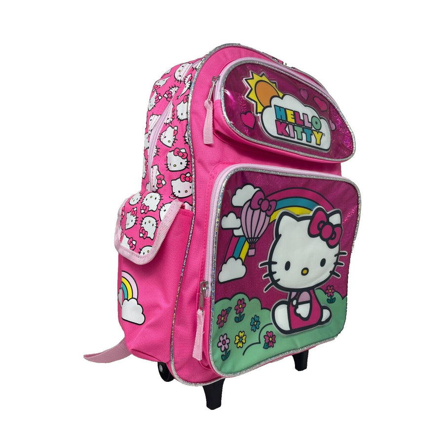Hello Kitty Shinny Pink 16 inch Rolling Large Backpack Image 1
