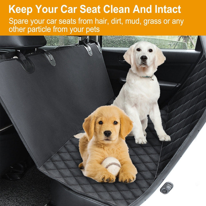 Waterproof Dog Car Seat Cover Scratchproof Pet Hammock Protector Rear Seat Mat Seatbelt Image 3