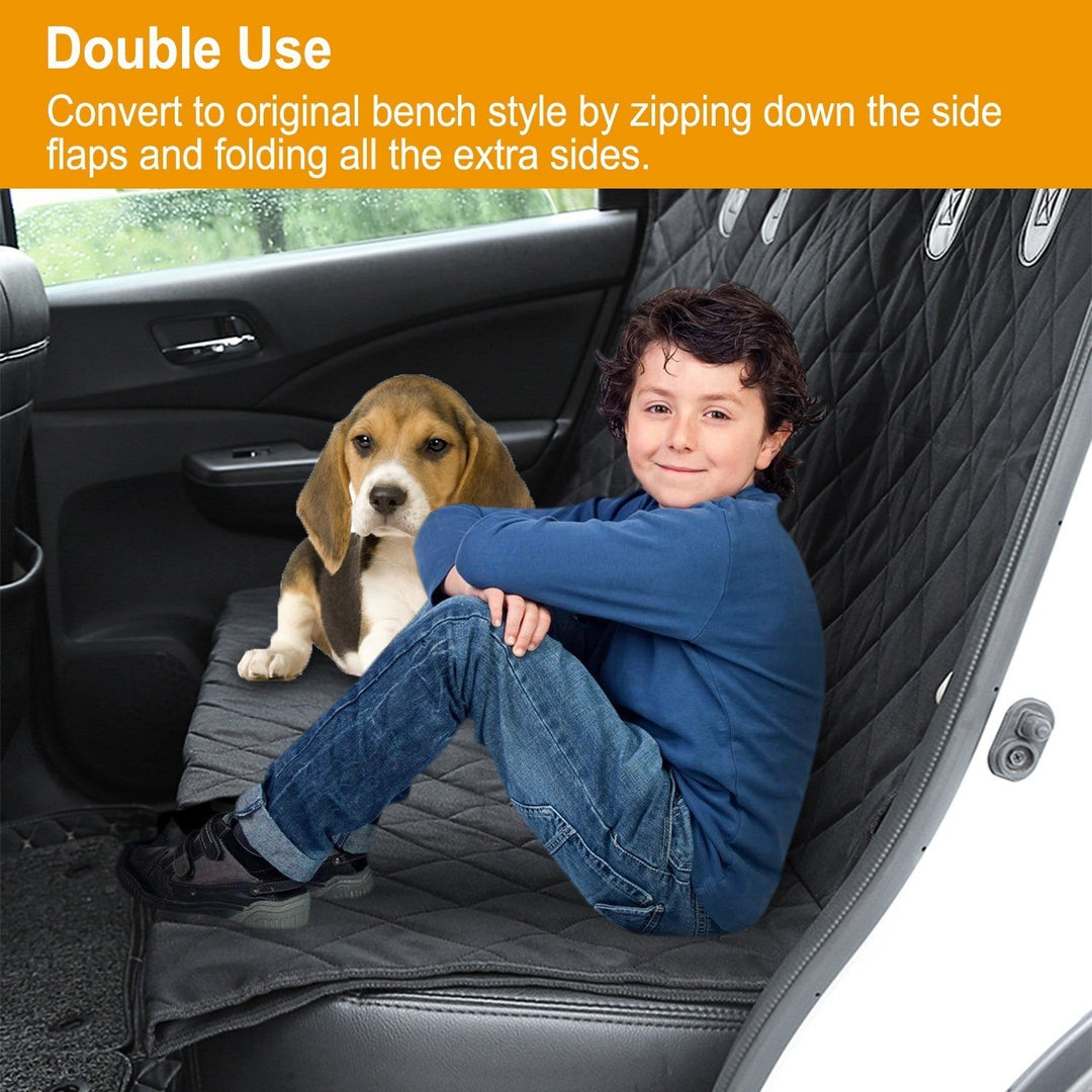 Waterproof Dog Car Seat Cover Scratchproof Pet Hammock Protector Rear Seat Mat Seatbelt Image 4