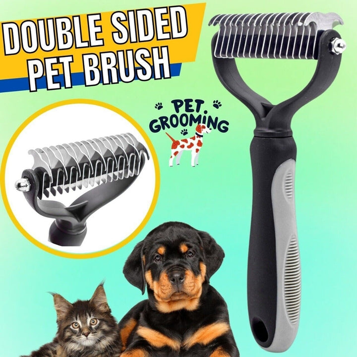 Pet Deshedding Brush Dog Cat Hair Remover Mitt Massage Brush Grooming Brush Comb Image 6