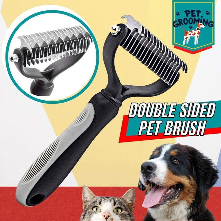 Pet Deshedding Brush Dog Cat Hair Remover Mitt Massage Brush Grooming Brush Comb Image 7