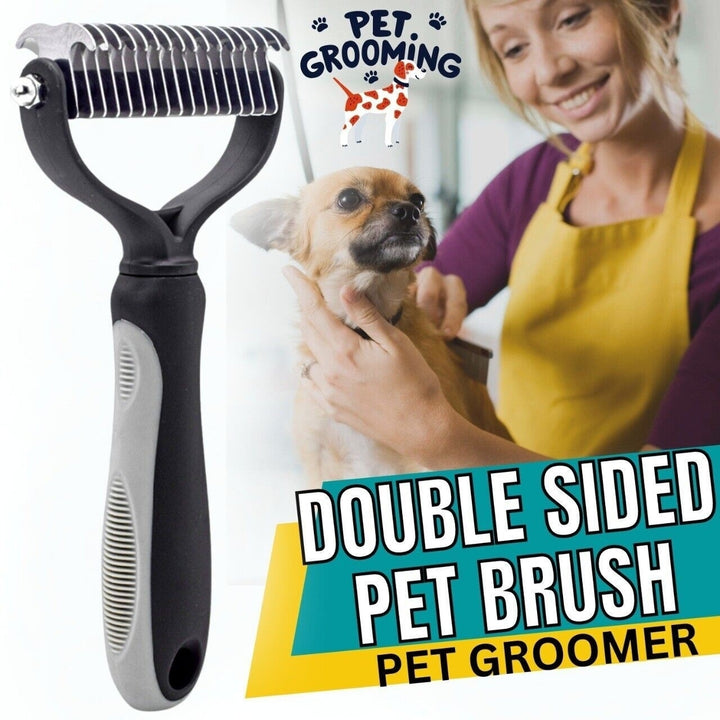 Pet Deshedding Brush Dog Cat Hair Remover Mitt Massage Brush Grooming Brush Comb Image 9