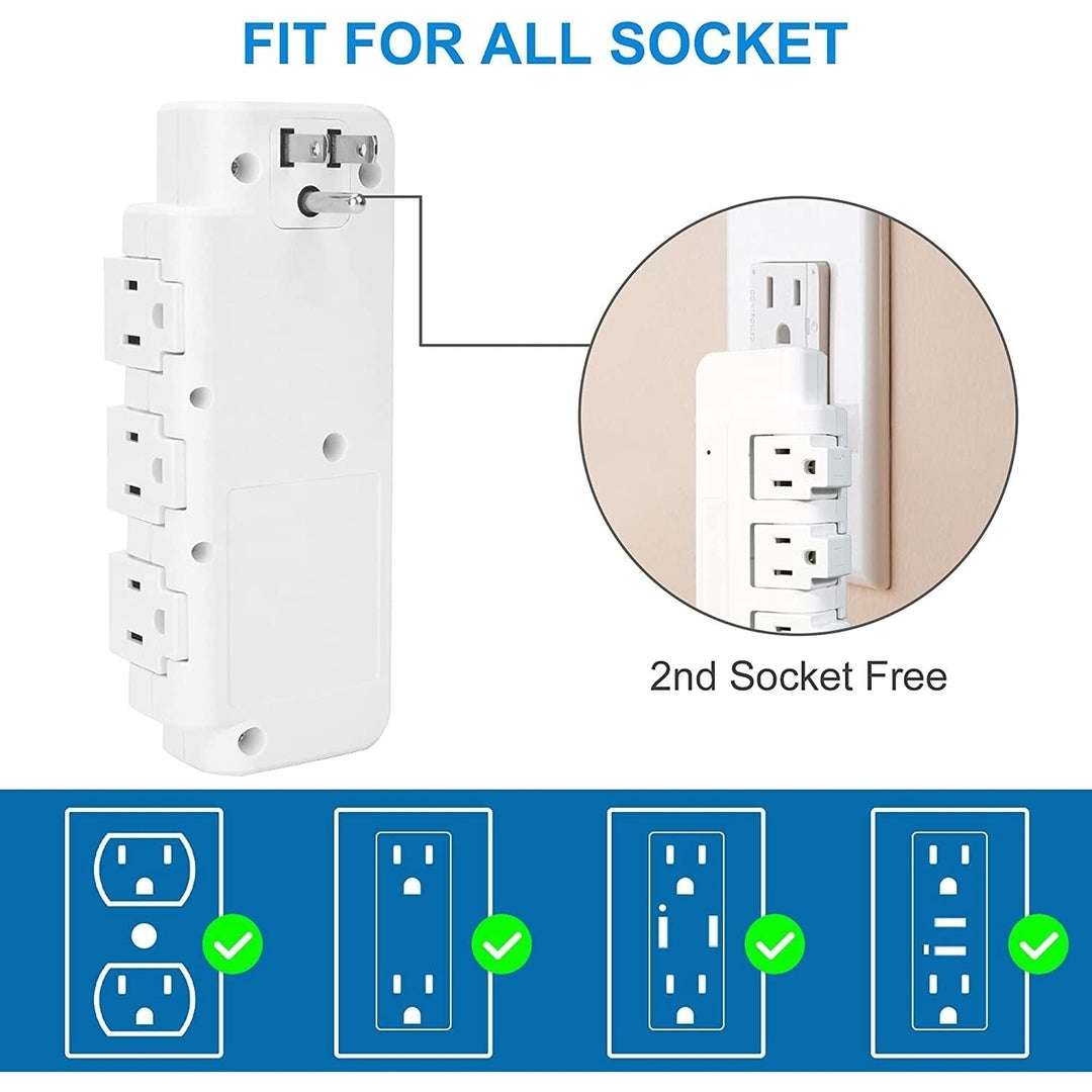 Portable Power Strip Tower 3 Outlets with Extender Multi Sockets Wall Mount for Home Office Image 4