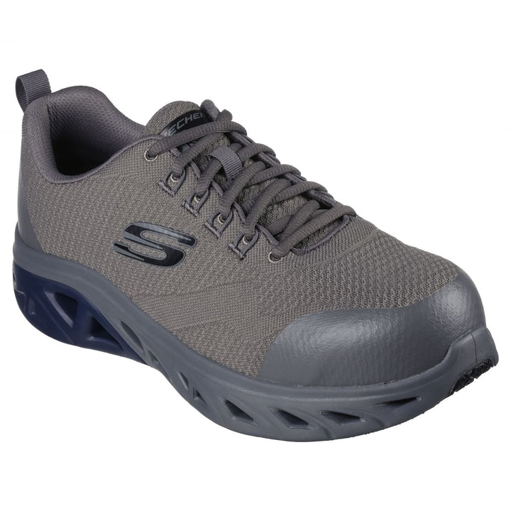 SKECHERS WORK Mens Glide Step SR - Taysin Alloy Toe Work Shoe Charcoal - 200150-CHAR CHARCOAL Image 2