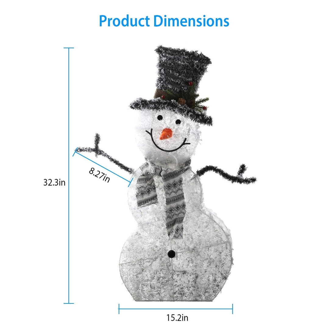 LED Christmas Snowman Decoration Light Collapsible Battery Operated Image 4