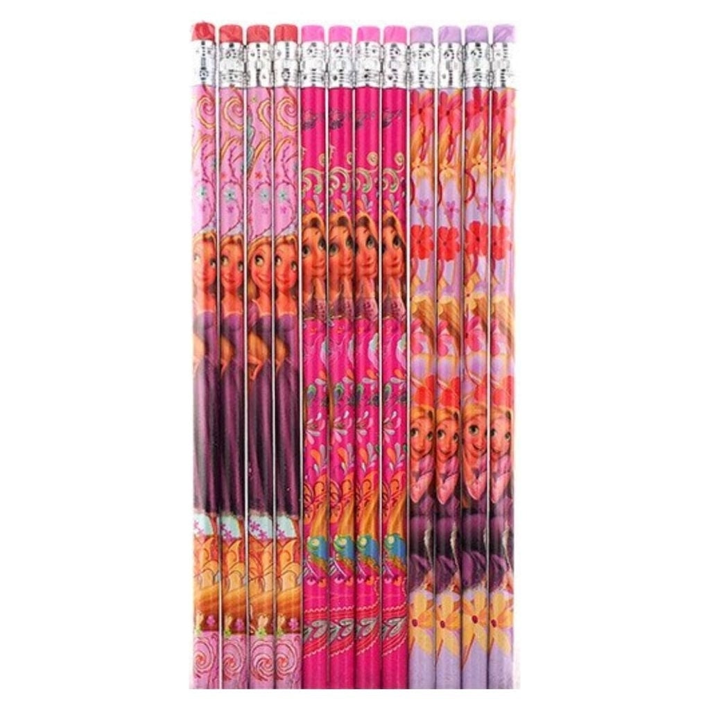 Tangled Rapunzel Pink/Hot Pink/Light Pink Wooden Pencils Pack of 12 Image 1