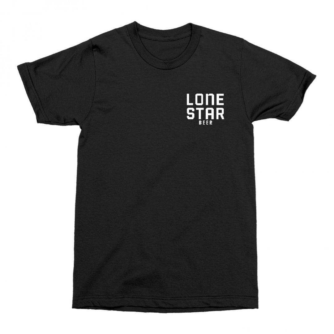 Lone Star Beer Badge Logo Front and Back Print T-Shirt Image 2