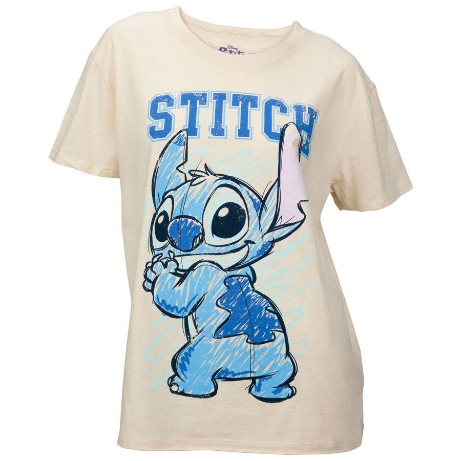 Lilo and Stitch Sketchy Doodle Juniors T-Shirt Image 1