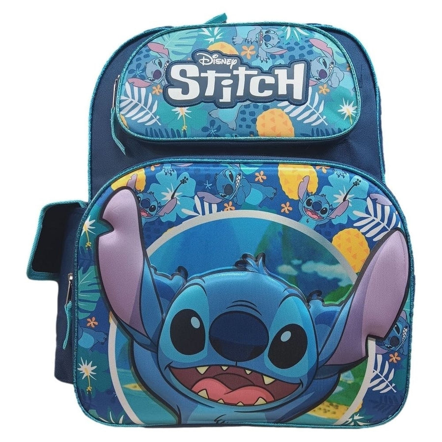 Disney Lilo and Stitch Backpack 16 inch Blue Image 1