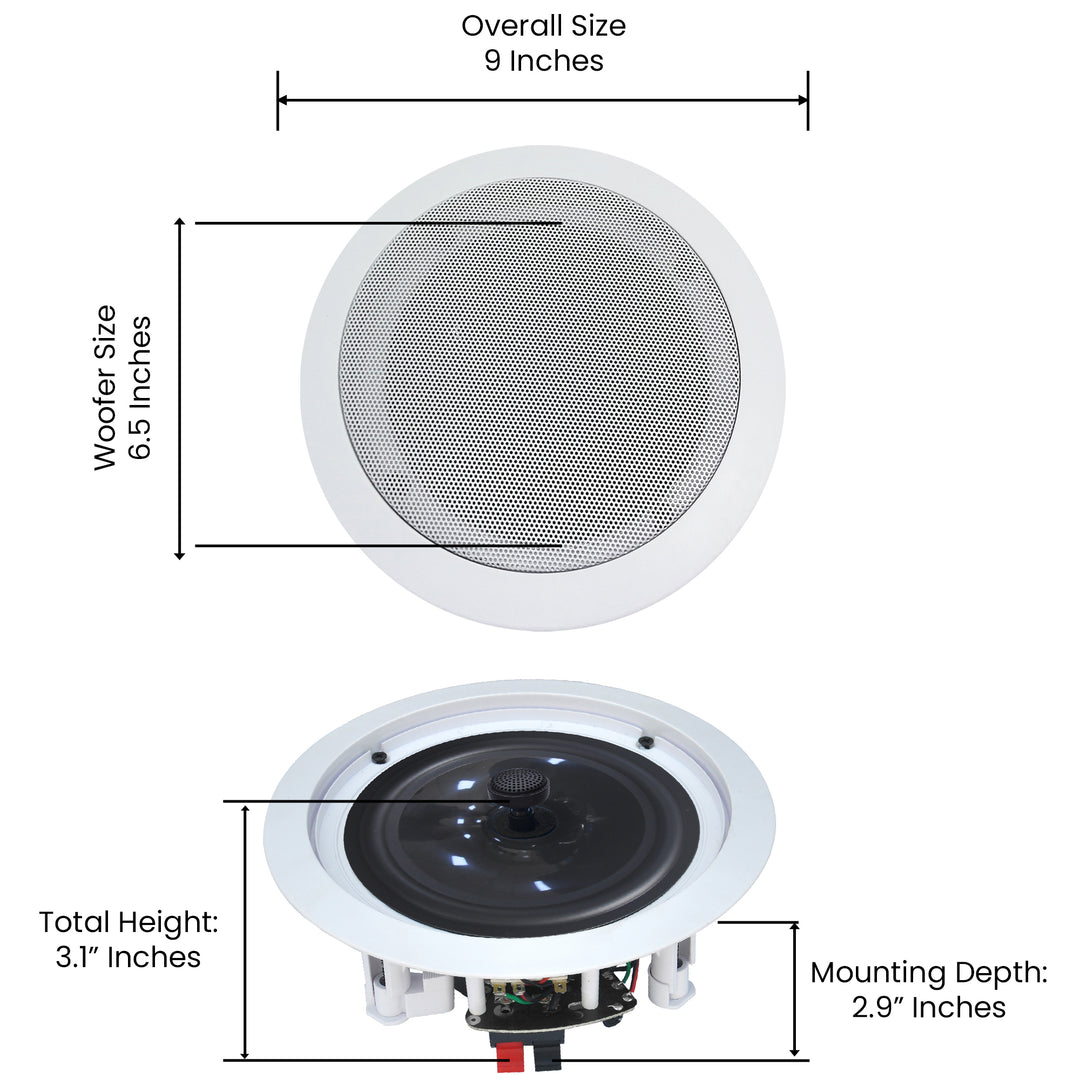 Technical Pro 2000W Bluetooth Amplifier with 4 In-Wall In-Ceiling Speakers Kit Image 3