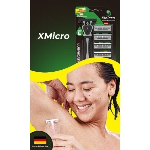 XMicro Razor 7 Blade Refills German Stainless Steel Vitamin E Lubricated Shave Image 9