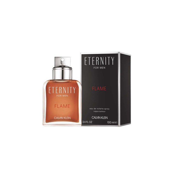 Calvin Klein Eternity Flame EDT Spray 3.4 Oz Amber Fougere Fragrance for Men Image 3