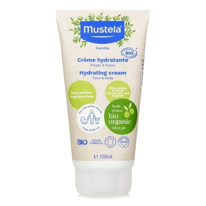 Mustela Organic Hydrating Face And Body Cream with Olive Oil (Fragrance Free) 150ml/5oz Image 1